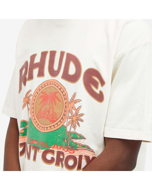 Rhude White Saint Croix T-Shirt for men