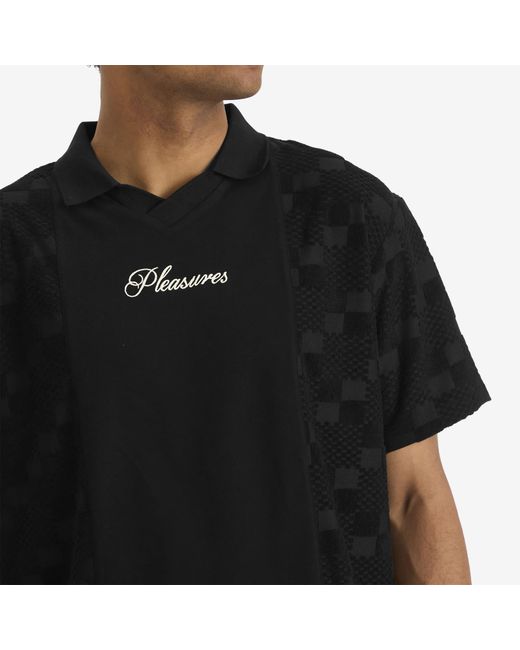 Pleasures Black Planets Polo Shirt for men
