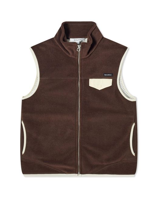 Sporty & Rich Brown Zipped Polar Fleece Vest