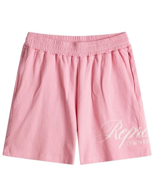 Represent Red Owners Club Script Mesh Shorts for men