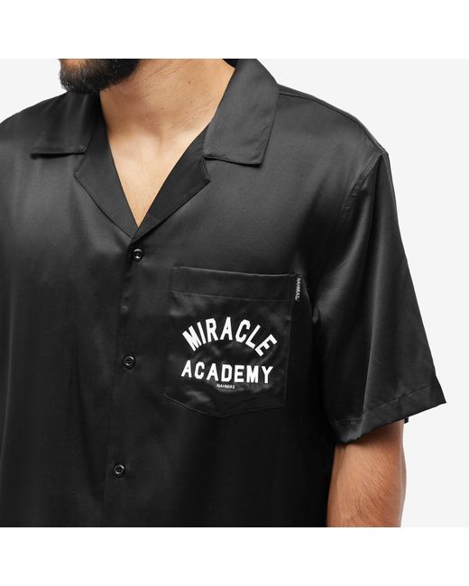 NAHMIAS Black Miracle Academy Short Sleeve Silk Shirt for men