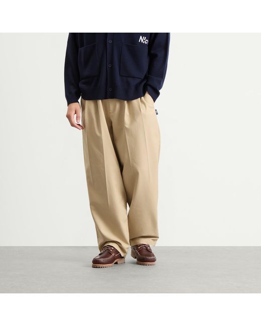 N!CE Natural Double Pleat Belted Trousers for men