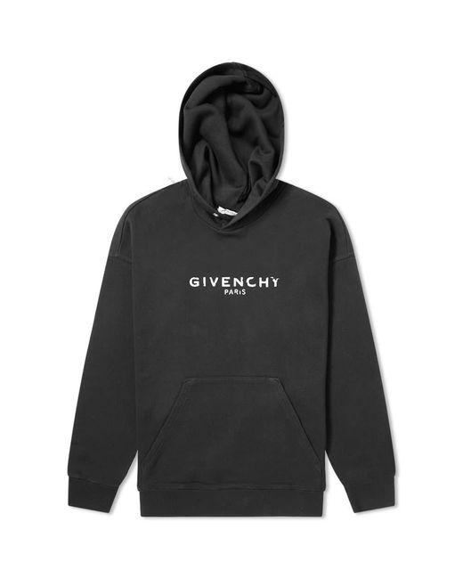 Givenchy Black Oversized Faded Logo Hoodie for men