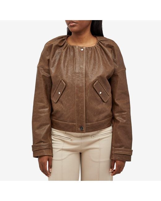 Saks Potts Brown Margeta Leather Jacket