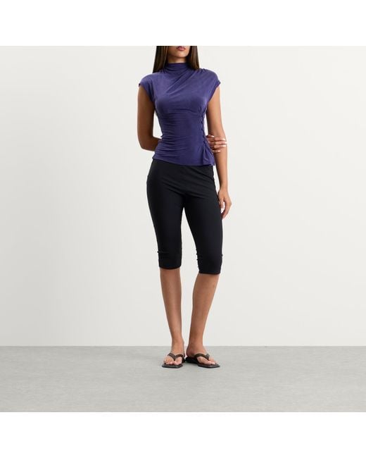 Peachy Den Purple Kylie Button Top