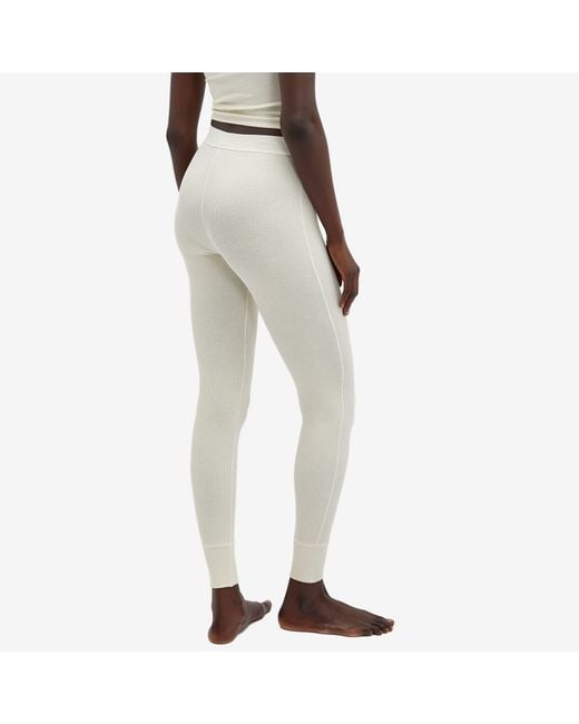 Skims White Cotton Rib Legging