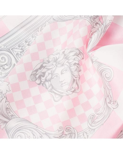 Versace Pink Baroque Printed Scarf