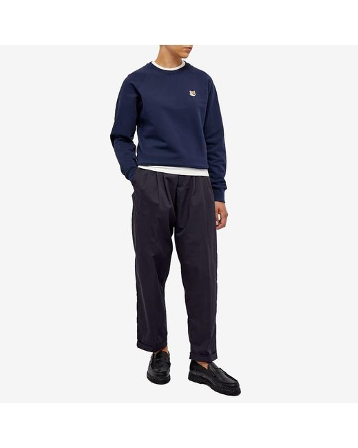 Maison Kitsuné Blue Maison Kitsune Fox Head Patch Adjusted Sweat