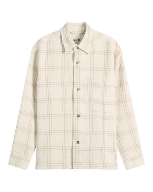 NN07 Natural Adwin Check Overshirt for men