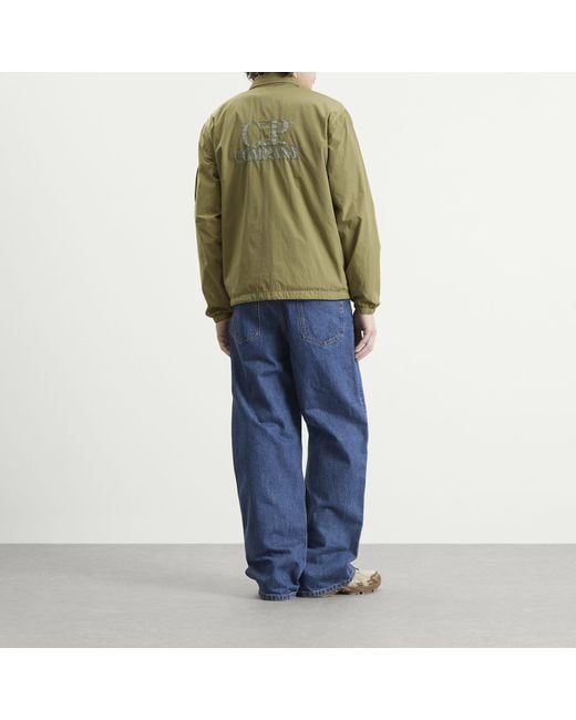 C P Company Green Chrome-R Zipped Lens Logo Overshirt for men