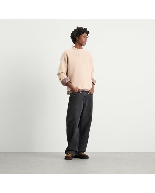 BOUND Natural Cropped Wool Jumper for men