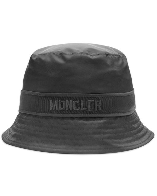 Moncler Gray Logo Nylon Bucket Hat
