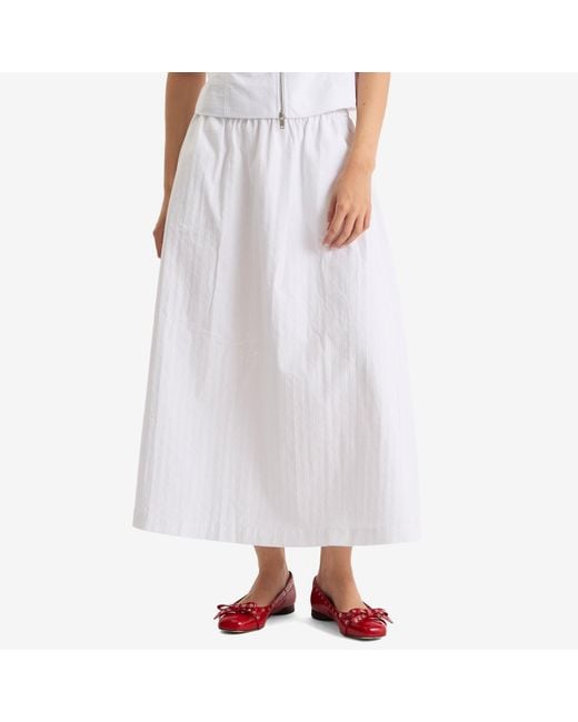 Samsøe & Samsøe White Satina Midi Skirt