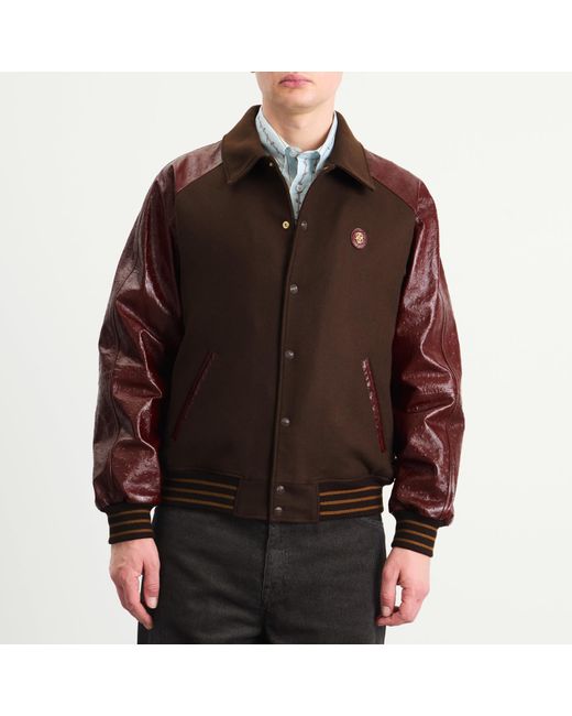 Drole de Monsieur Brown Drole De Monsieur Wool And Leather Teddy Jacket for men