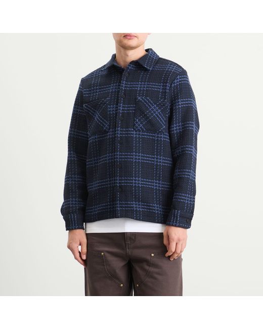 Wax London Blue Whiting Skate Check Overshirt for men