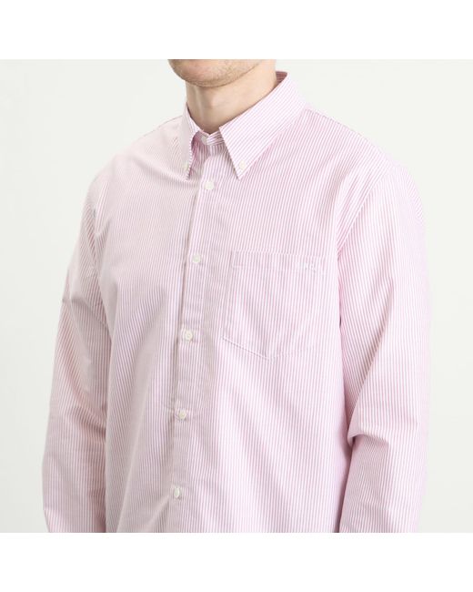 A.P.C. Pink Button Down Stripe Shirt for men