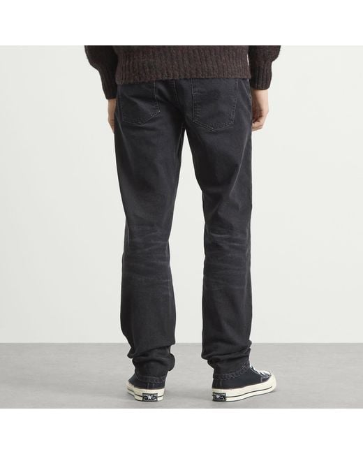 Nudie Jeans Gray Solid Ollie Straight Leg Jeans for men