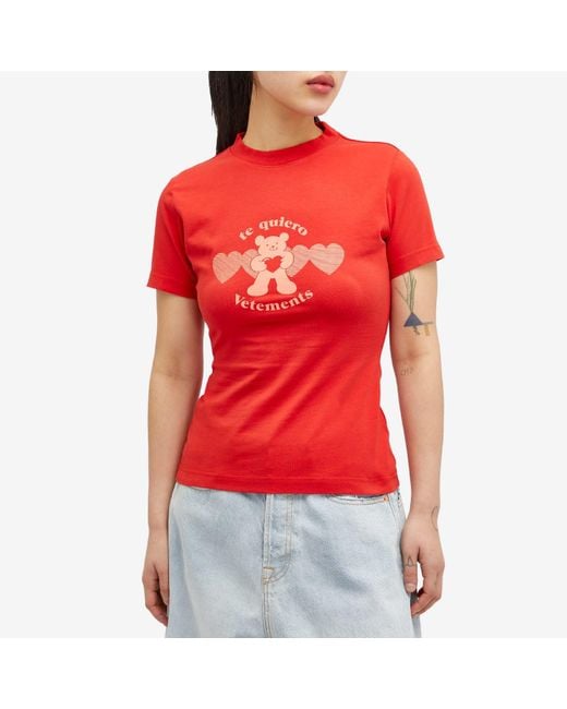Vetements Red Te Quiero Fitted T-Shirt