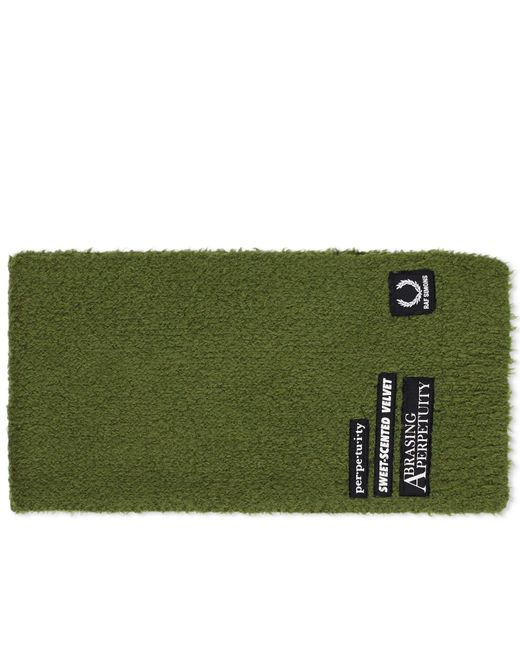 Fred Perry Green X Raf Simons Fluffy Knit Scarf for men