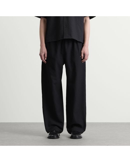 MKI Miyuki-Zoku Blue Presented By End. Seersucker Wide Leg Trousers for men