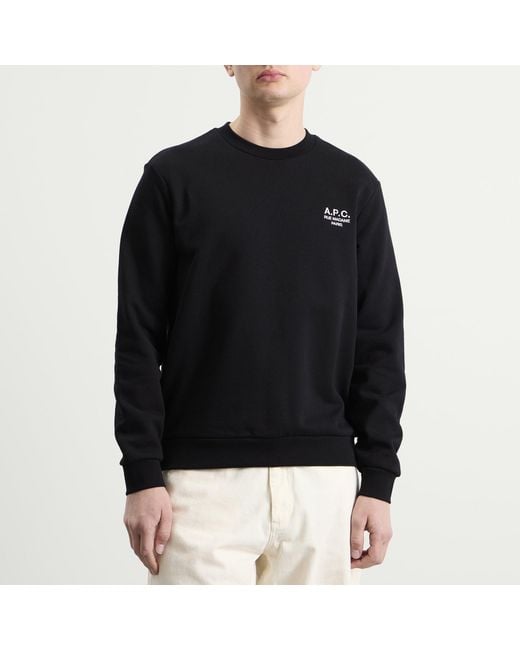 A.P.C. Black Rue Madame Logo Crew Sweat for men