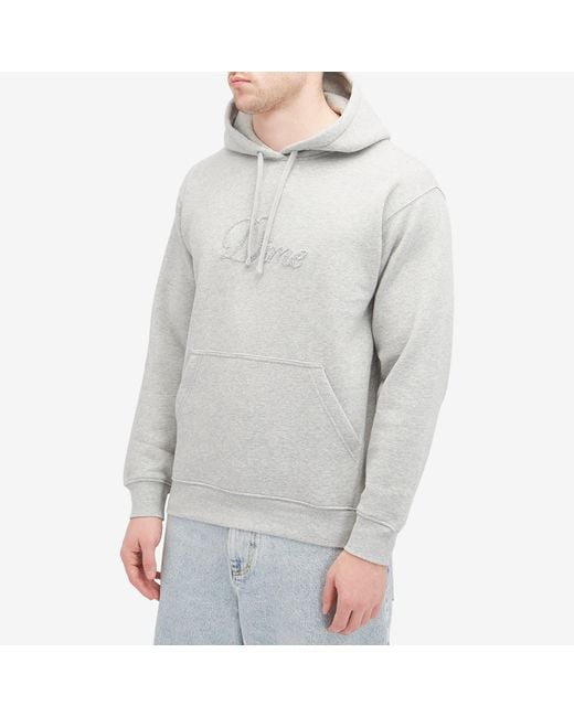 Dime Gray Cursive Logo Hoodie for men