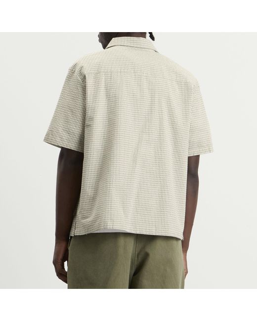 BOUND Natural Gingham Cropped Shirt for men