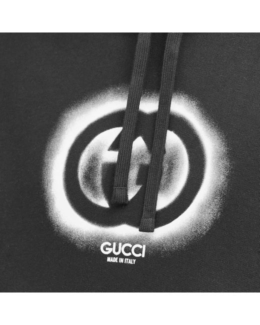 Gucci Black Interlocking Logo Hoodie for men