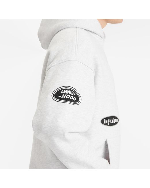 Annie Hood White Patch Hoodie for men