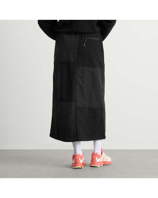 Gramicci Black Patchwork Fleece Midi Skirt