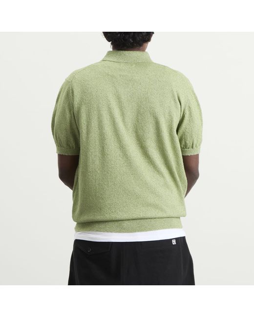 Beams Plus Green Boucle Knit Polo for men