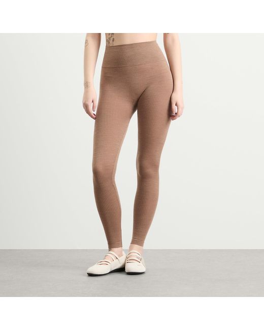 Skims Brown Seamless Sheer Wool Legging