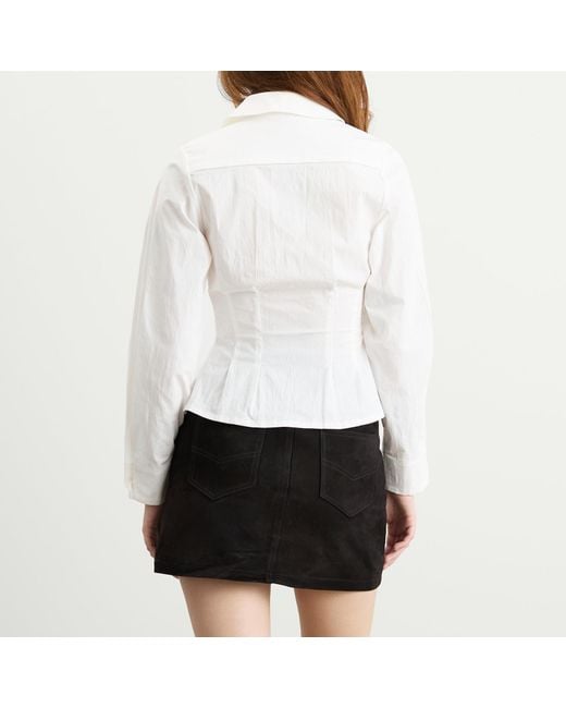 Peachy Den White Missy Long Sleeve Blouse