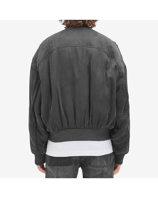 Cole Buxton Gray Cupro Bomber Jacket for men