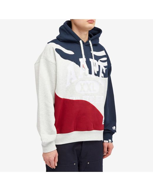 Aape By A Bathing Ape Blue Aape College Athletic Dept Hoodie for men