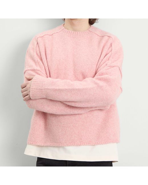 About Blank Pink Exposed Mock Neck Jumper for men