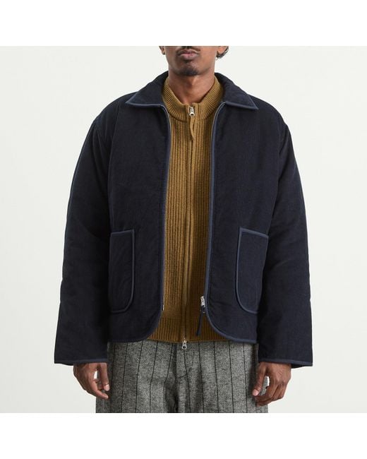 Kardo Blue Cord Double Zip Jacket for men