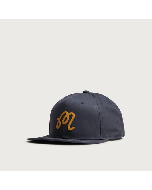 Malbon Blue M Script Snapback for men