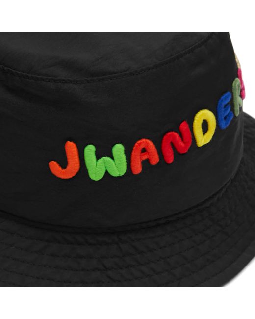 J.W. Anderson Black Logo Embroidery Bucket Hat