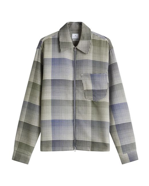 Paul Smith Gray Zip Front Plaid Shirt for men