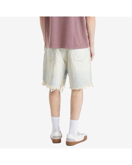 Acne White Forge U X Melange Face Denim Shorts for men