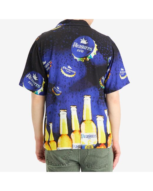 Pleasures Blue Cerveza Vacation Shirt for men