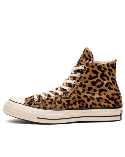 Converse Brown Chuck Taylor 1970S Leopard Pony Hair Hi Sneaker