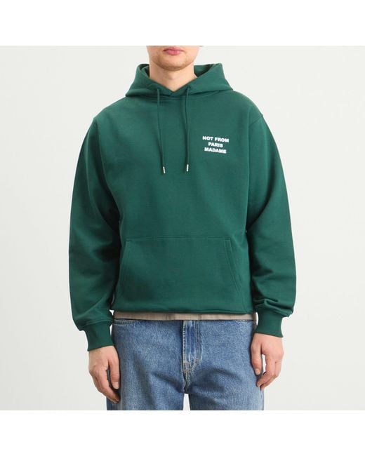 Drole de Monsieur Green Not From Paris Madame Slogan Hoodie for men