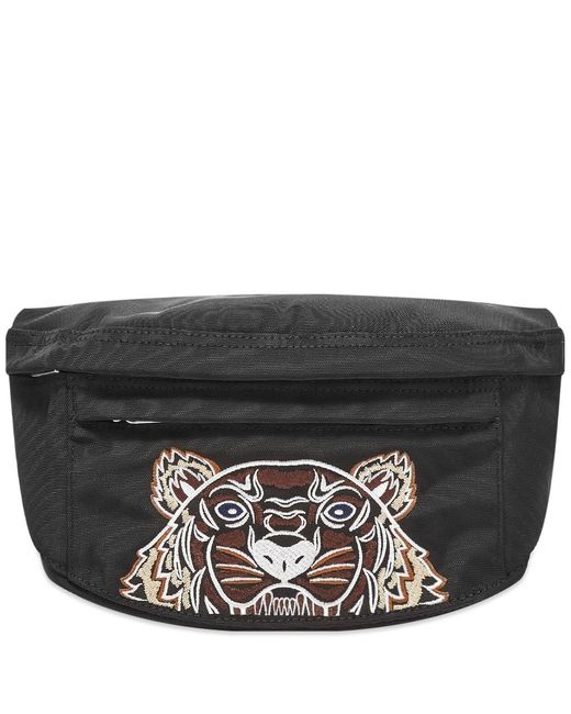 KENZO Black Tiger Crest Waist Bag for men