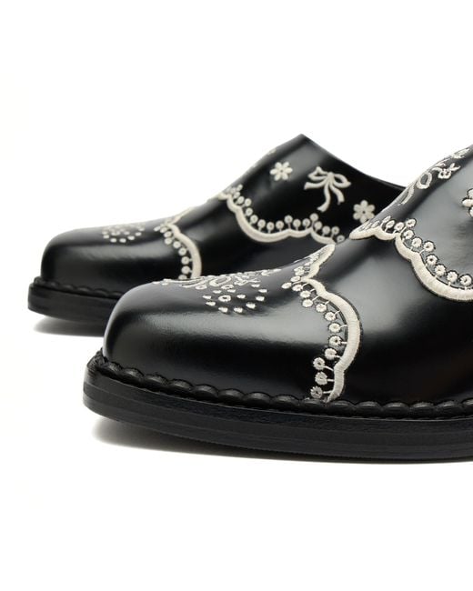Simone Rocha Black Floral Lace Mules