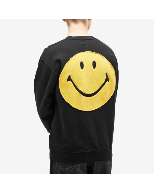 Market Black Smiley Vintage Wash Crew Sweater for men