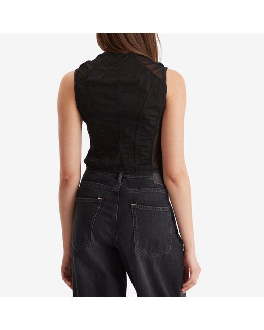 Our Legacy Black All Day Poplin Corset Vest Top