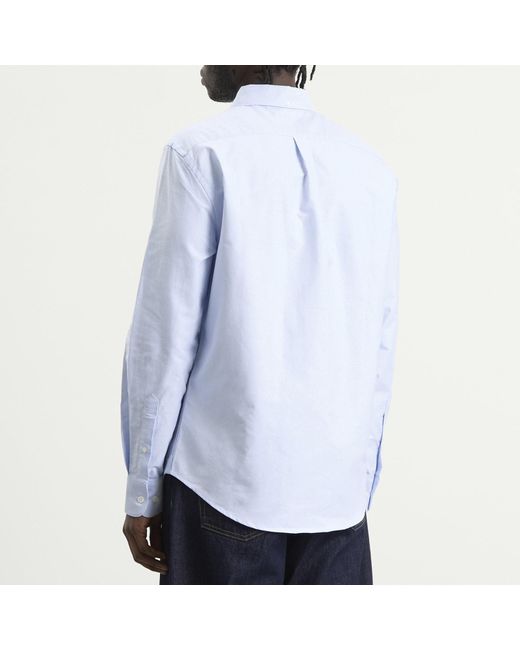 Portuguese Flannel Blue Belavista Button Down Oxford Shirt for men