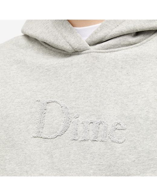Dime Gray Classic Chenille Logo Hoodie for men
